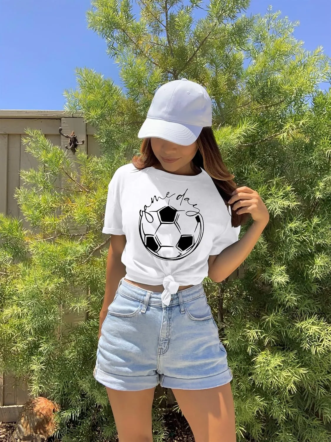 Game Day T Shirt Women Soccer Season Shirts Soccer Mom Graphic Short Sleeve Shirt Game Day Vibes Tee Tops