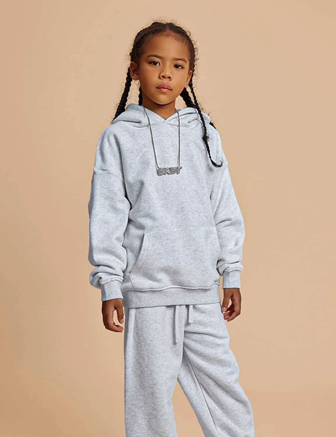 Gihuo Unisex Boys Girls Winter Sherpa Lined Hoodie Kid's Fleece Pullover Hooded Sweatshirt