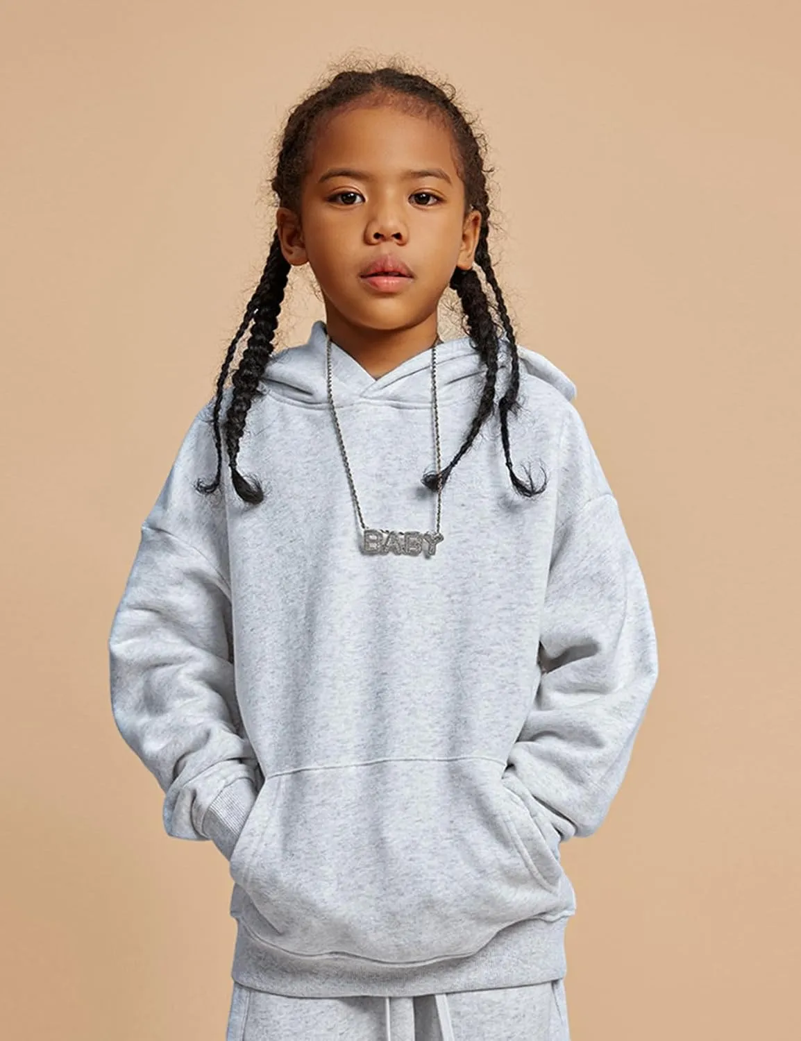 Gihuo Unisex Boys Girls Winter Sherpa Lined Hoodie Kid's Fleece Pullover Hooded Sweatshirt