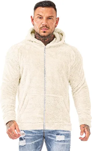 GINGTTO Mens Fluffy Sweatshirt Sherpa Plush Zipper Hoodie for Men Cozy Warm