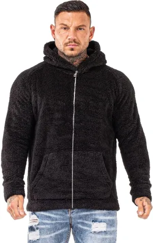 GINGTTO Mens Fluffy Sweatshirt Sherpa Plush Zipper Hoodie for Men Cozy Warm