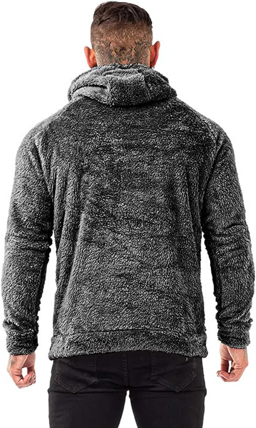 GINGTTO Men's Fuzzy Sherpa Sweatshirt Fashion Pullover Fleece Hoodies