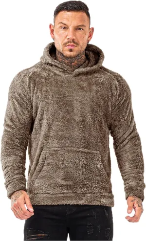 GINGTTO Men's Fuzzy Sherpa Sweatshirt Fashion Pullover Fleece Hoodies