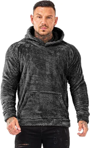 GINGTTO Men's Fuzzy Sherpa Sweatshirt Fashion Pullover Fleece Hoodies