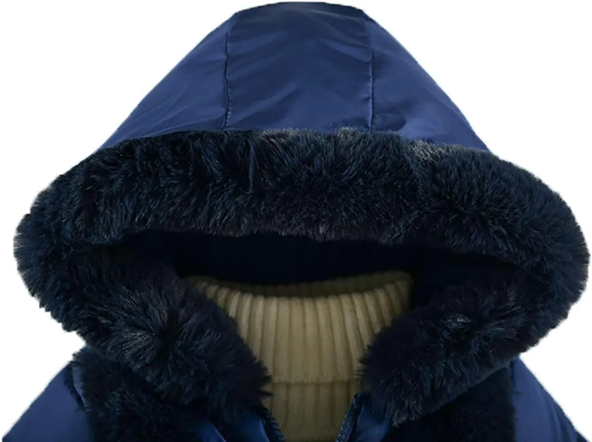 Girls Padded Coat Kids Winter Thick Jacket Hooded Warm Cotton Jacket