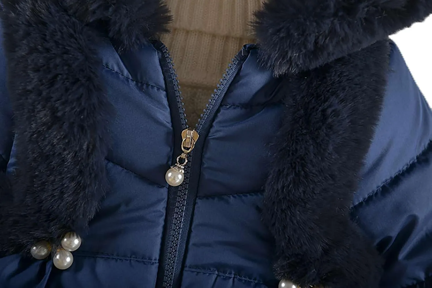 Girls Padded Coat Kids Winter Thick Jacket Hooded Warm Cotton Jacket