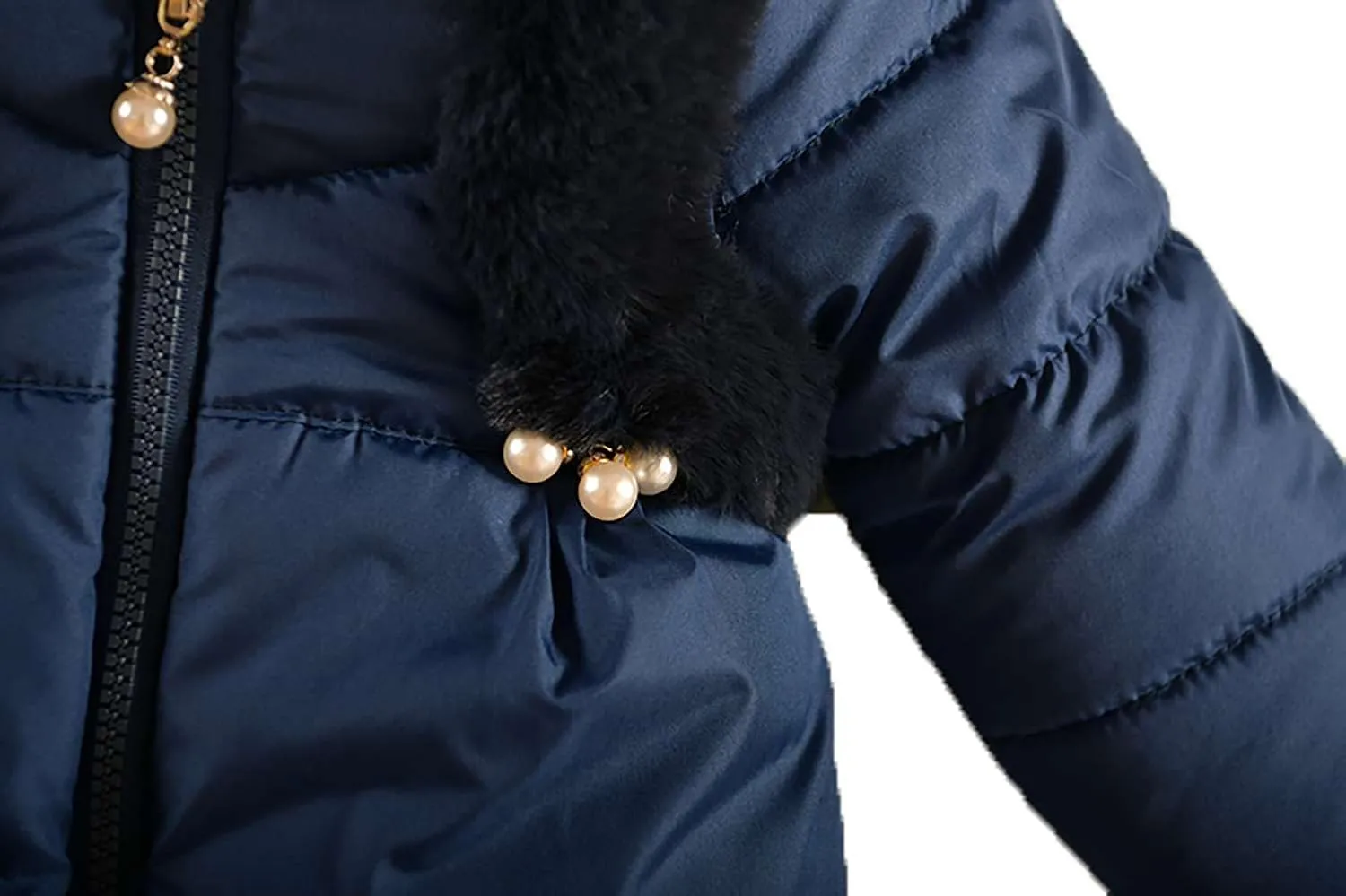 Girls Padded Coat Kids Winter Thick Jacket Hooded Warm Cotton Jacket