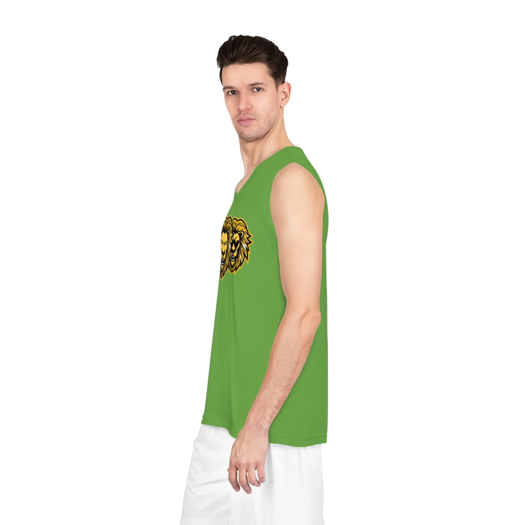 Green "Sun Gold Lion" Basketball Jersey (AOP)