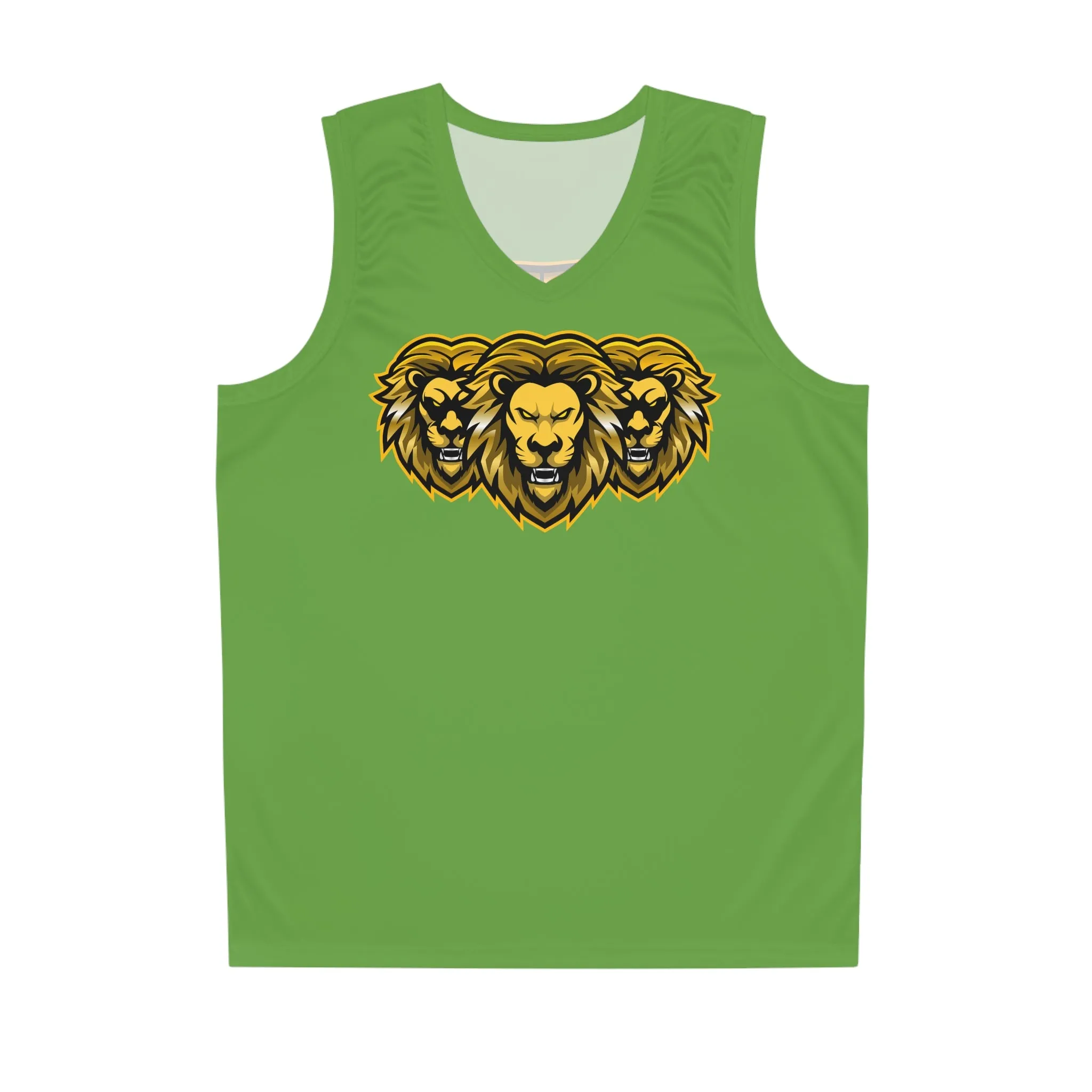 Green "Sun Gold Lion" Basketball Jersey (AOP)