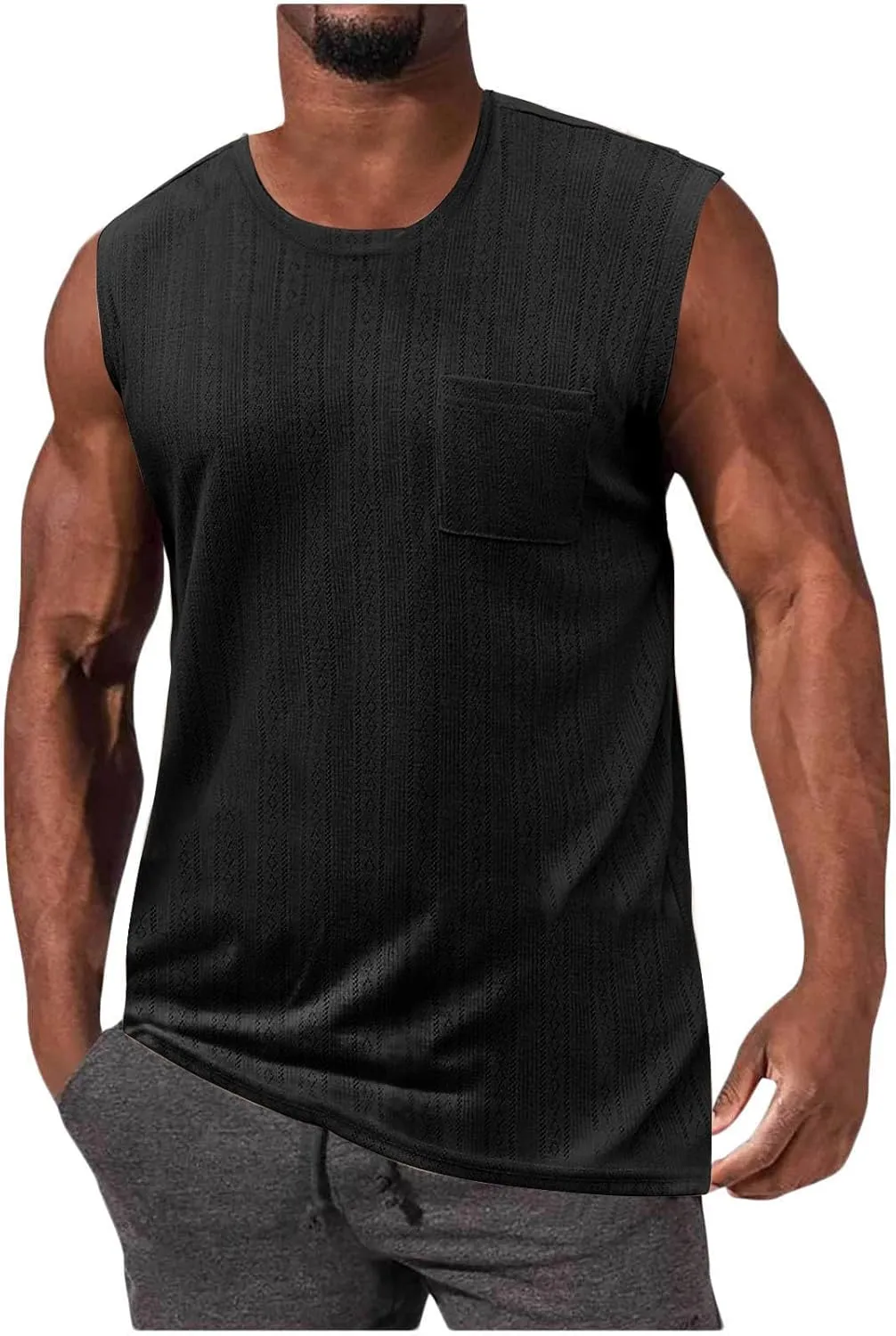 Gym Tan Tops for Men Knit Cotton Sleeveless T Shirt Summer Muscle Athletic Quick Dry Tank Top Casual Loose Shirt