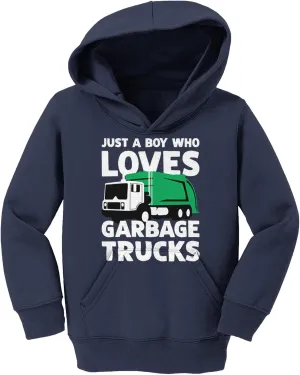 Haase Unlimited Just A Boy Who Loves Garbage Trucks Toddler/Youth Fleece Hoodie