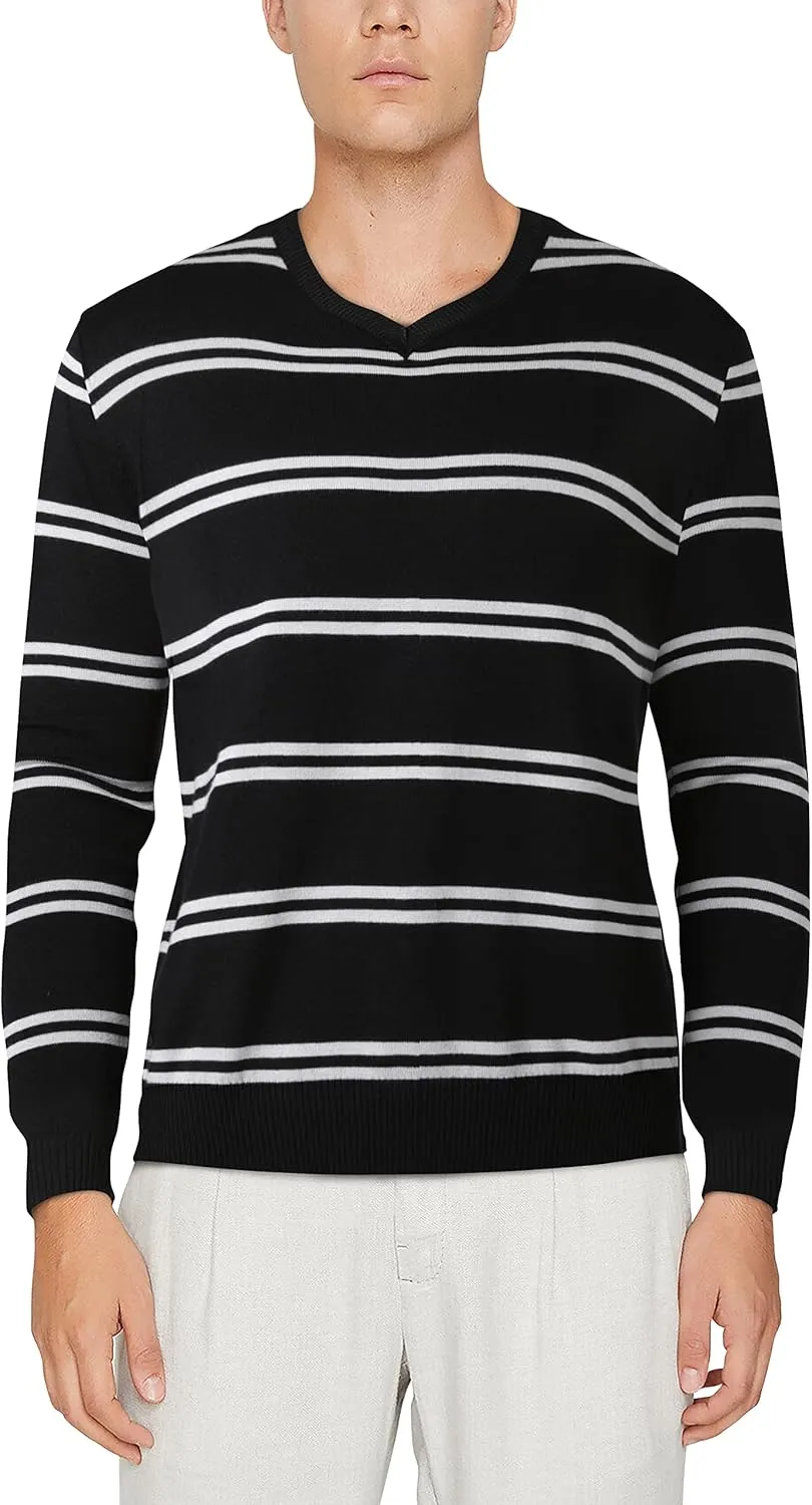 Hat and Beyond Mens Premium Knit Sweater Slim Fit Lightweight Pullover Long Sleeve Crewneck & V-Neck Sweatshirt