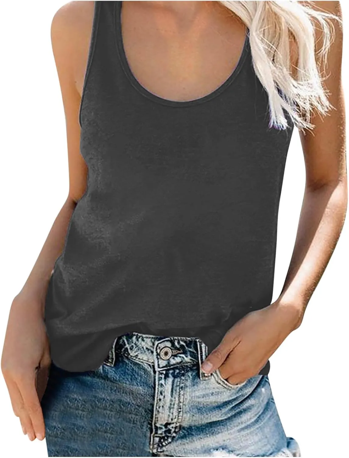 HGps8w Racerback Tank Tops for Women Back Butterfly Printed Loose Fit Sleeveless Summer Chic Yoga Workout Camisole Shirts