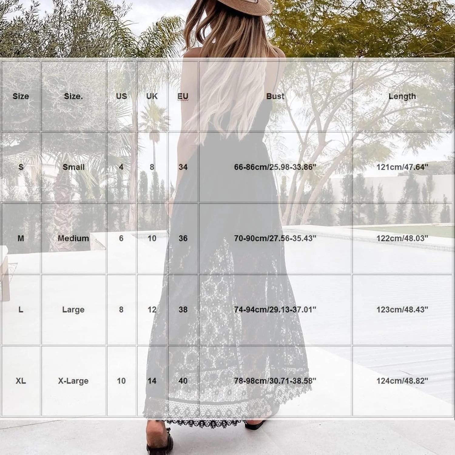 HGps8w Summer Boho High Low Lace Dress for Women, Casual V Neck Spaghetti Strap Tassels Trim Midi Dresses for Wedding Party