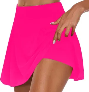 hlysgo Tennis Skorts for Women 2025 Summer High Waisted Workout Pickleball Mini Skirt Solid Sport Athletic Casual Shorts
