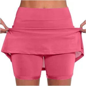 hlysgo Women's Plus Size Skort High Waisted Dressy Casual Workout Hiking Skirts Summer Athletic Tennis Shorts for Teen Girls
