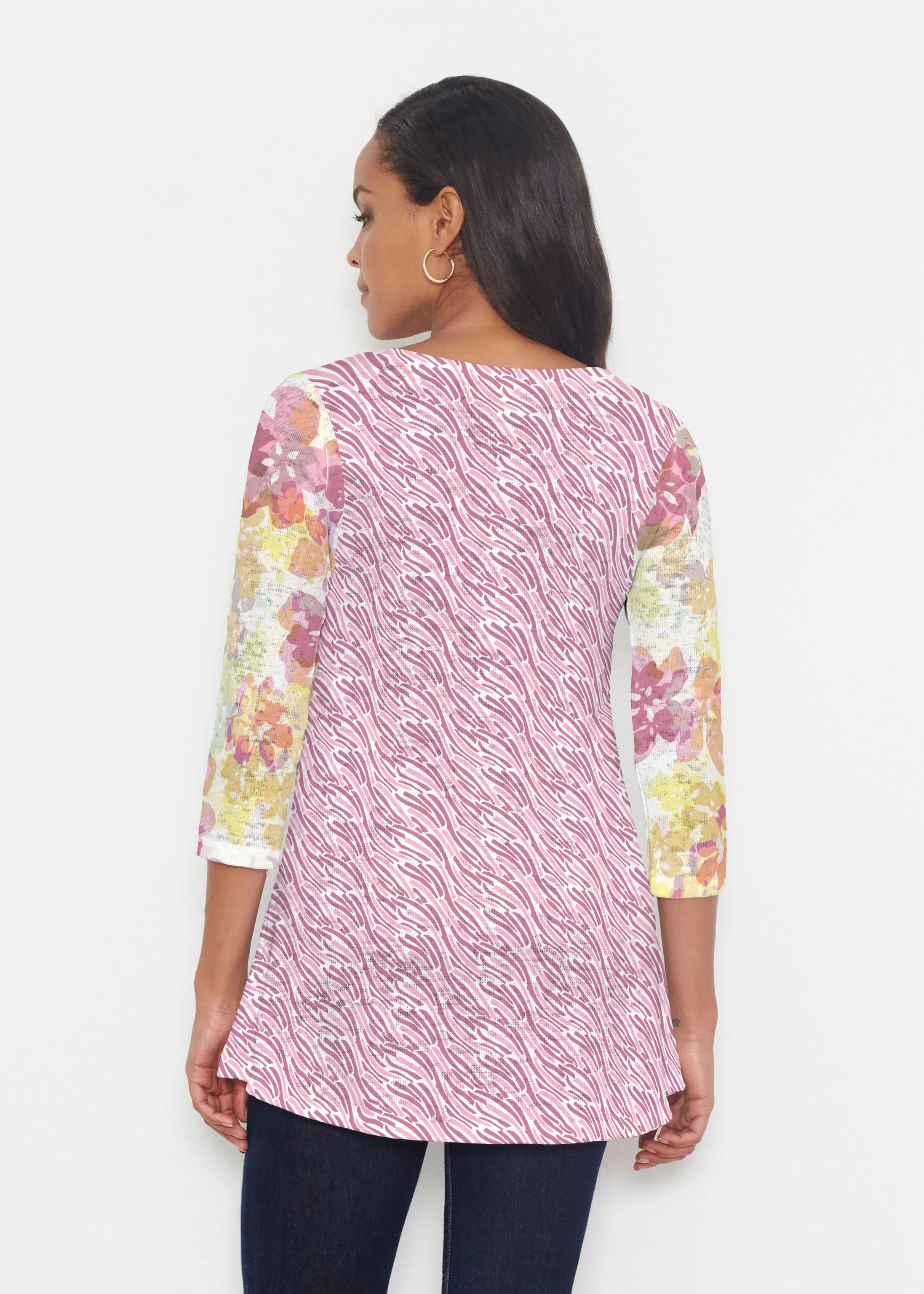 Hollyhocks (8070) ~ Katherine Hi-Lo Thermal Tunic