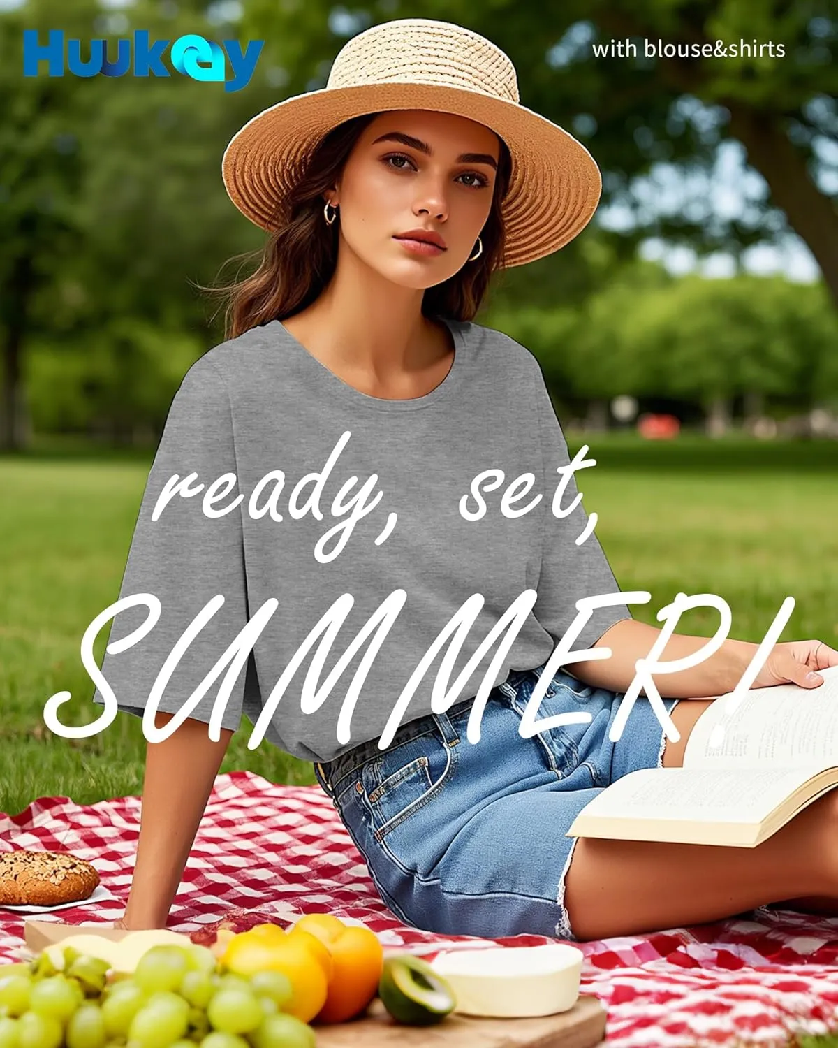 Huukeay 3 Pcs Womens Half Sleeve Top Elbow Length T Shirt Women Round Neck Basic T Shirt Summer Casual Blouses