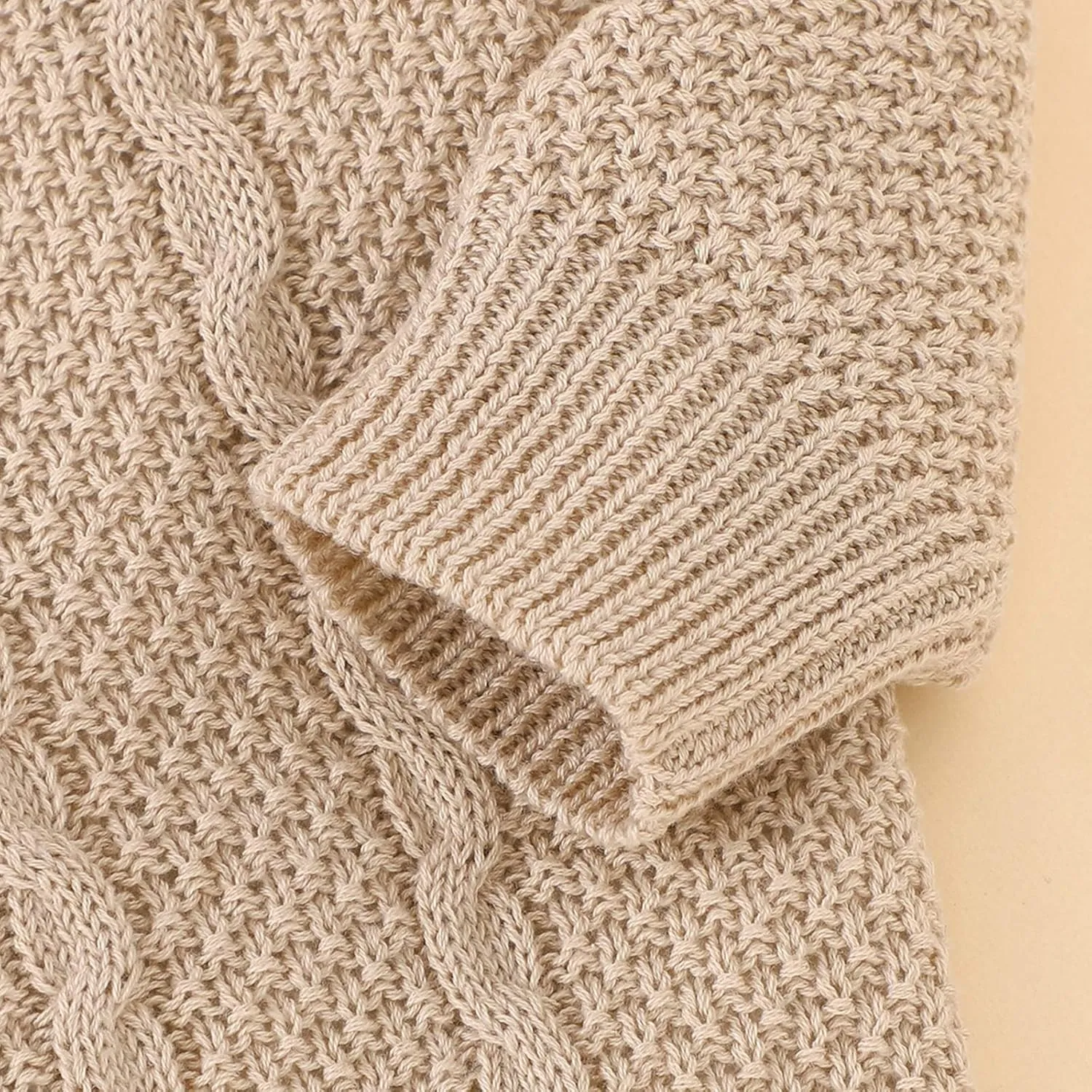 Infant Baby Boy Girl Long Sleeve Knitted Sweater Button Cardigan Coat Twist Knitwear Jacket Winter Warm Clothes