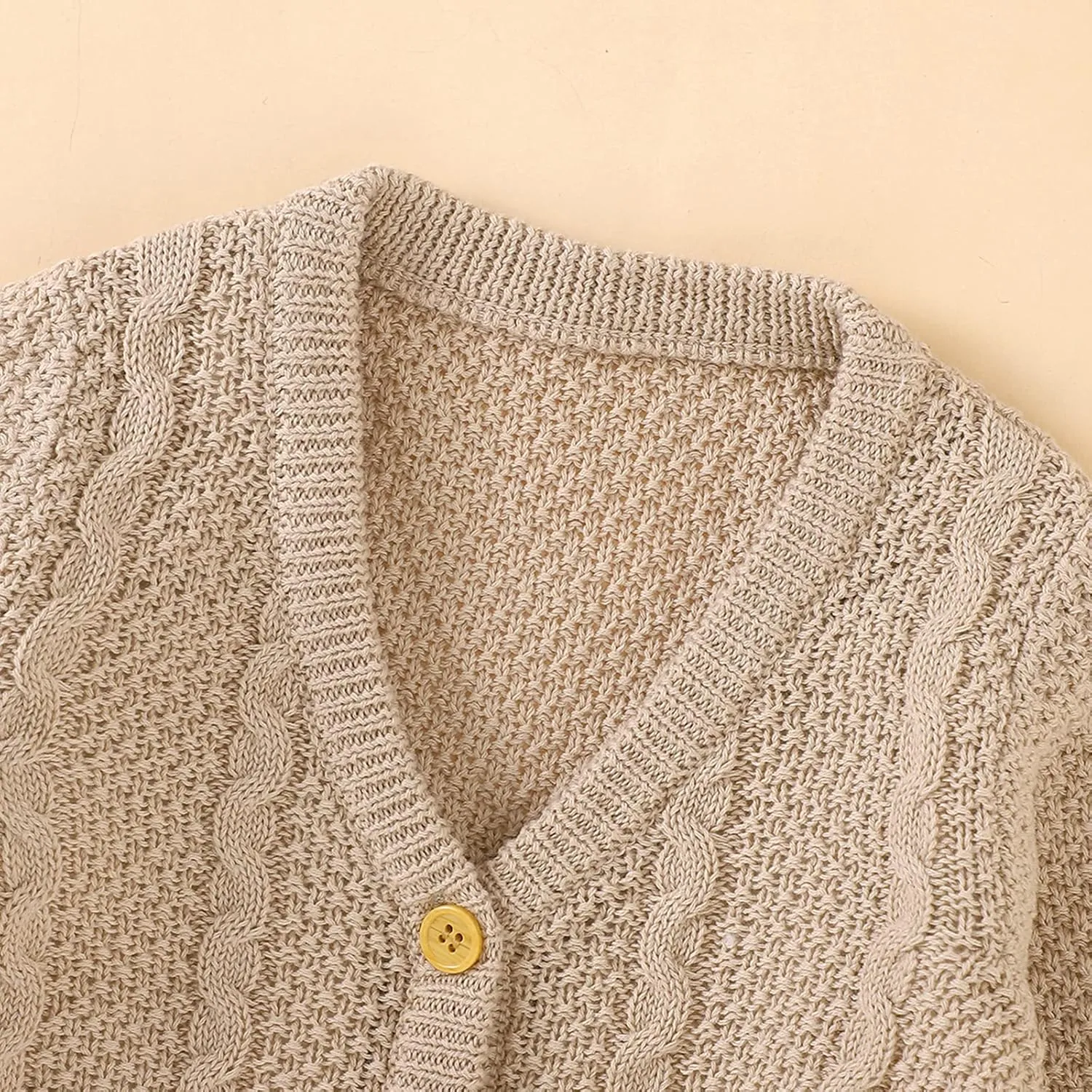 Infant Baby Boy Girl Long Sleeve Knitted Sweater Button Cardigan Coat Twist Knitwear Jacket Winter Warm Clothes