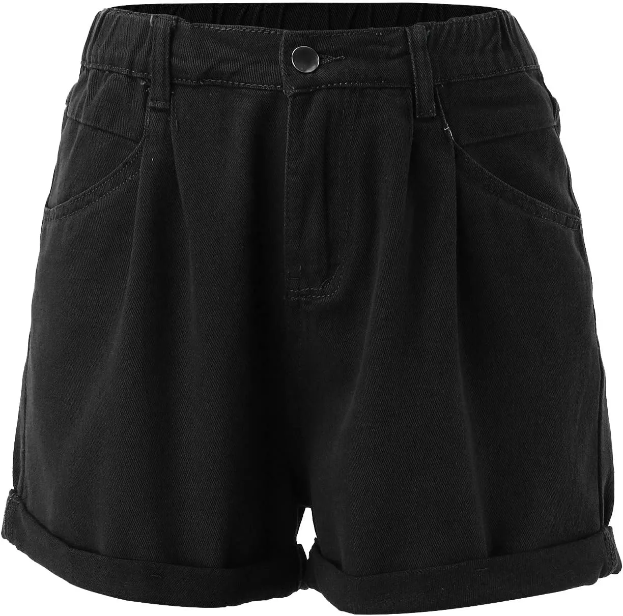 Jean Shorts Womens Trendy High Rise Denim Shorts Baggy Folded Hem Jeans Jorts Summer Hot Short Pants for Streetwear