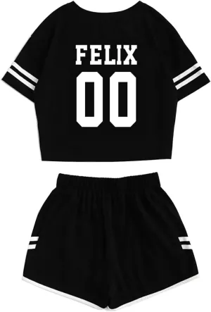 JUNG KOOK Kpop Stray Kids Shirt   Shorts Set Merch Hyunjin Felix Leeknow Bangchan Changbin Seungmin Shorts T-Shirt Tee