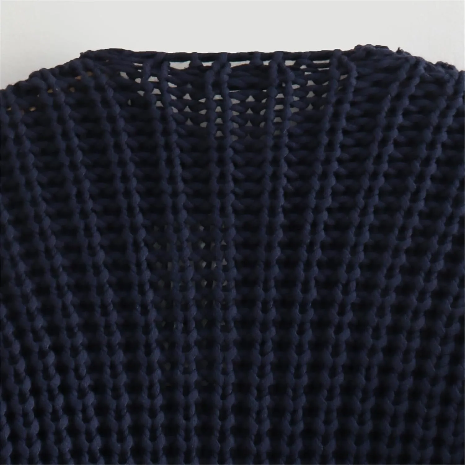 KEOMUD Women Button Down Cardigan Sweater Casual Long Sleeve Crewneck Cropped Chunky Knit Outerwear with Pockets