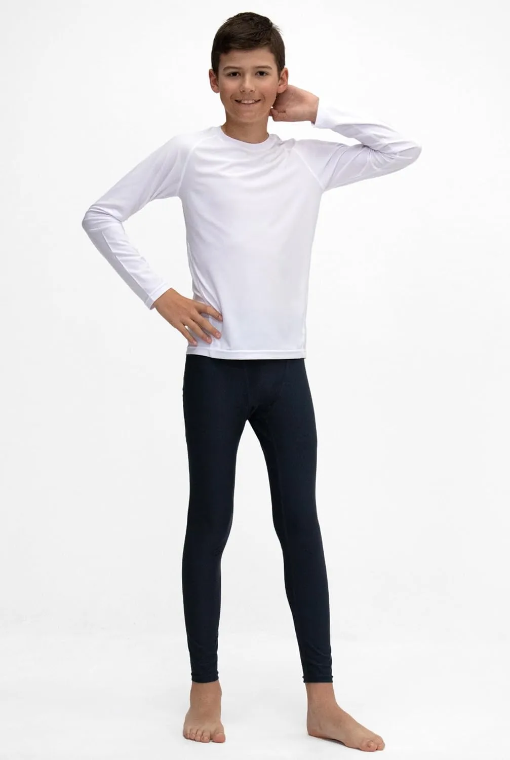 KISTA 3 Pack Kid's & Boy's Cool Dry Long Sleeve Compression Shirts, Athletic Workout Shirt, Sports Base Layer T-Shirt