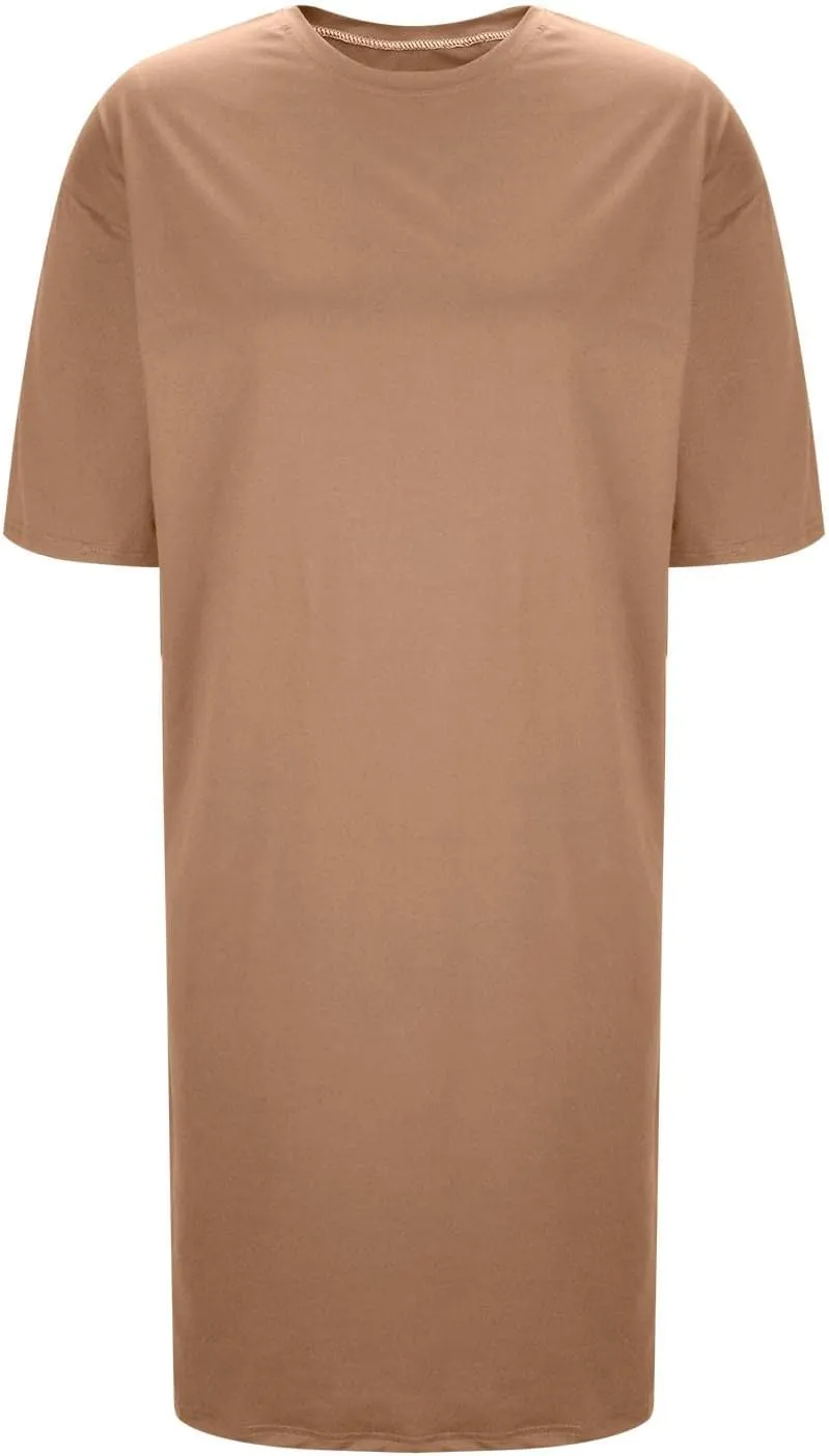 Knee Length T-Shirt Dress for Women Loose Short Sleeve Summer Pullover Dresses Casual Comfy Lounge Tunic Dress