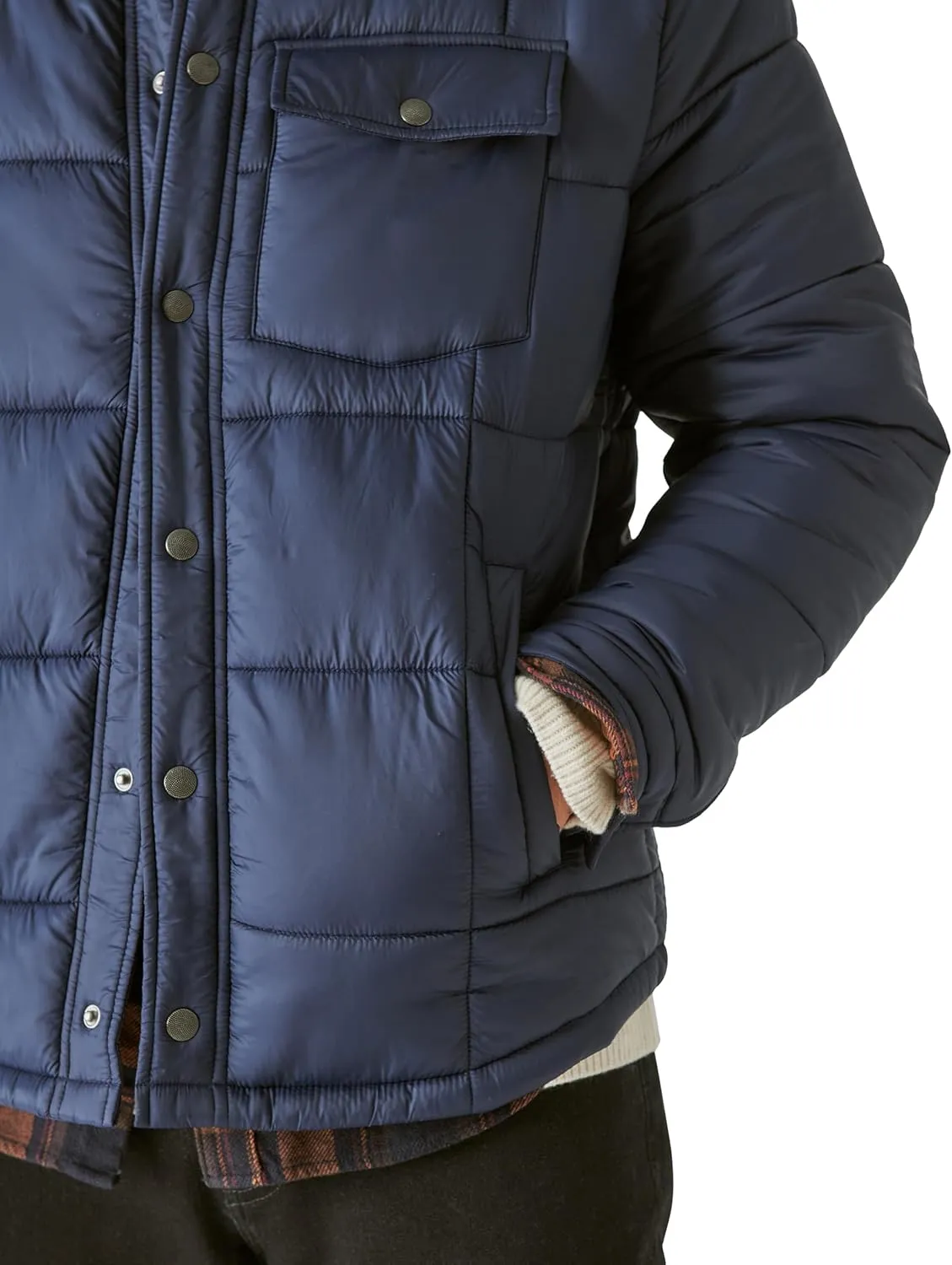 Lucky Brand Men's Quilted Nylon Shirt Jacket