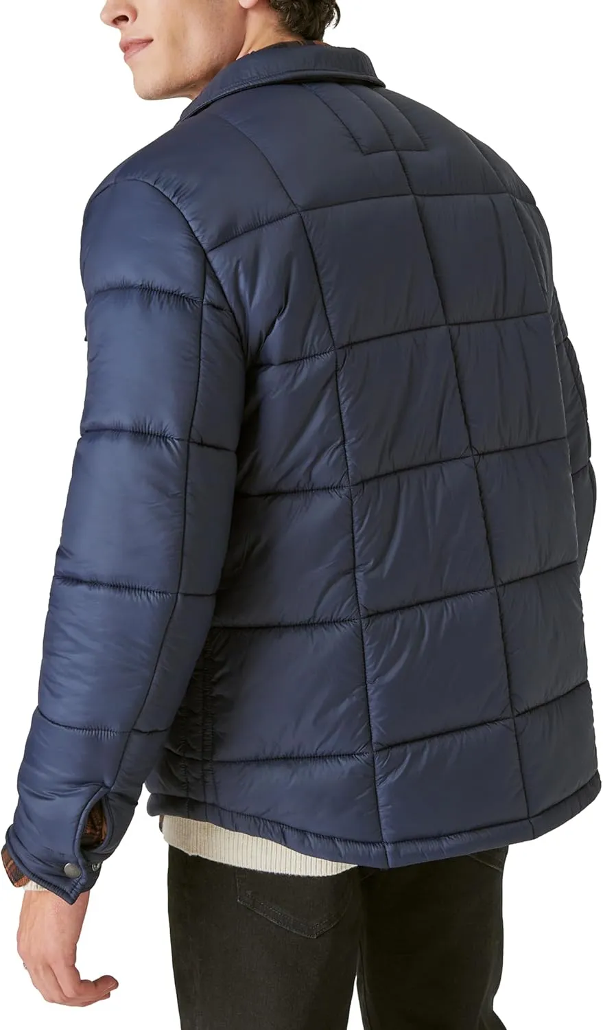 Lucky Brand Men's Quilted Nylon Shirt Jacket