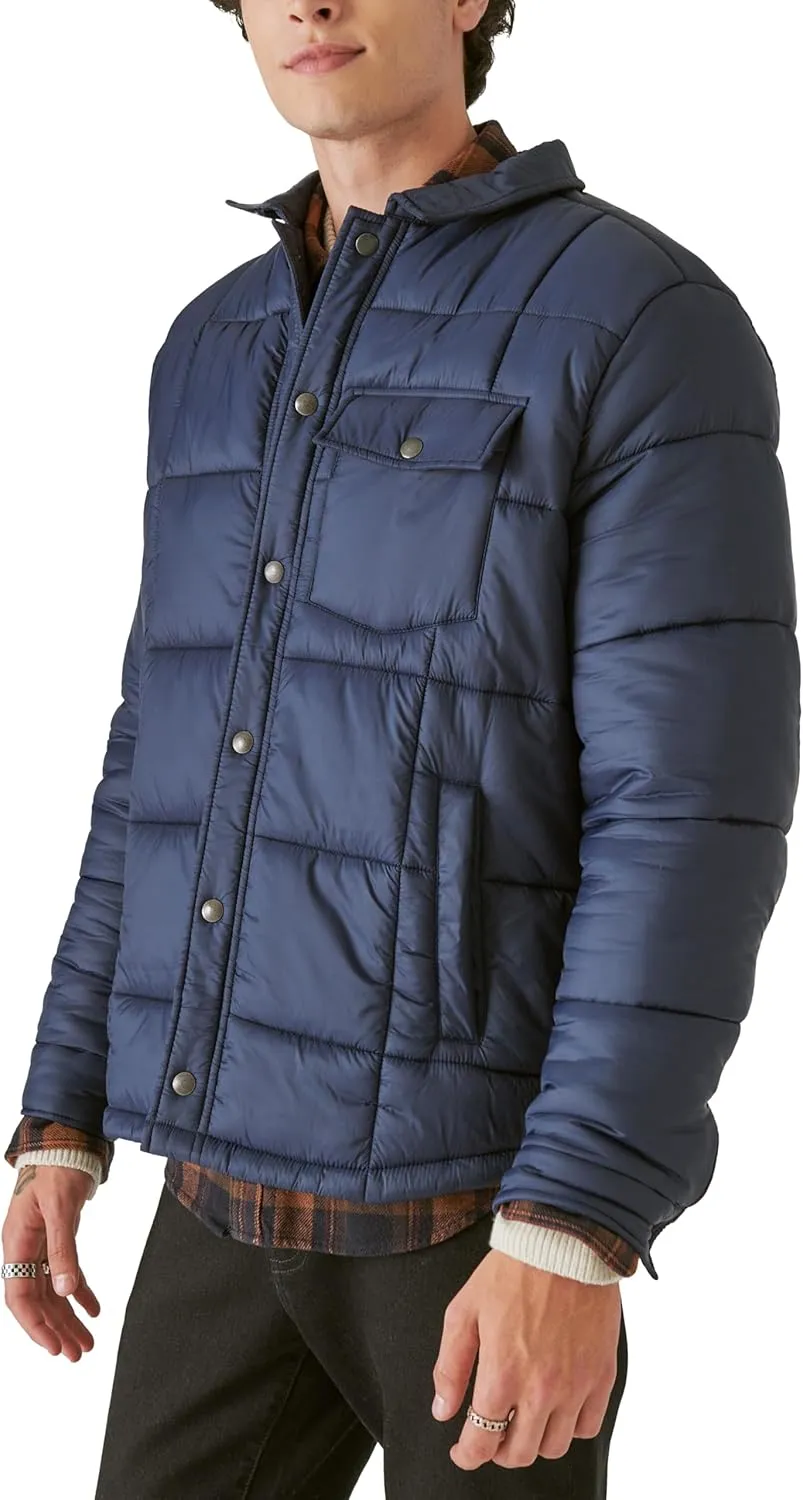 Lucky Brand Men's Quilted Nylon Shirt Jacket