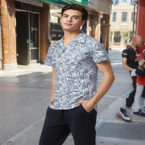 Men's Hawaiian Shirts Short Sleeve Summer Button Down Beach Shirt for Men, Vintage Tropical Floral Print Hawaiian Shirt Tops