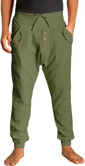 Men's High Waisted Pants Summer Casual Linen Pants Trendy Solid Drawstring Elastic Trousers Outdoor Vacation Slacks