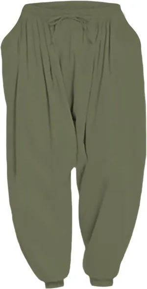 Men's Linen Pants Plain Loose Fit Tapered Slacks Lightweight Vacation Pants Drawstring Waist Yoga Trousers for Summer