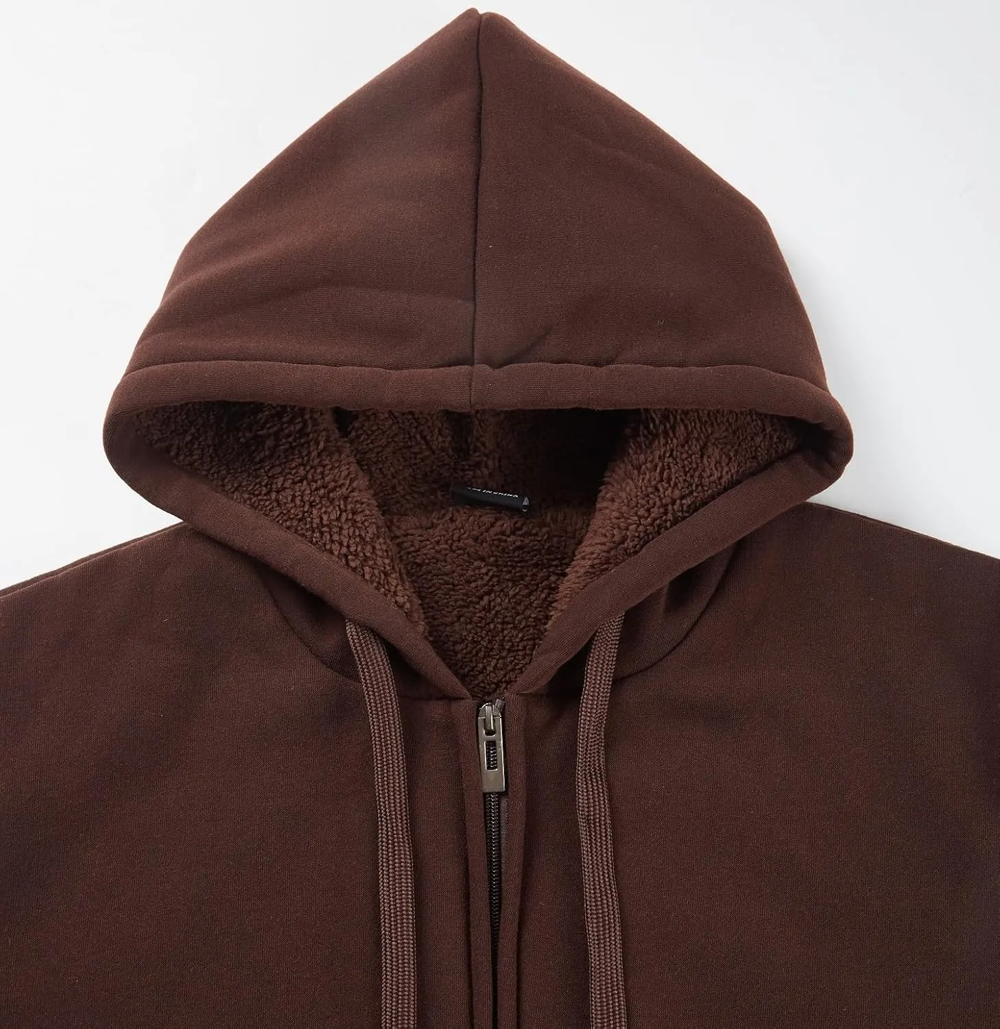 Men's Zip Up Hoodie Heavyweight Winter Sweatshirt Fleece Sherpa Lined Warm Jacket