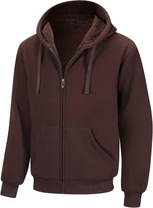 Men's Zip Up Hoodie Heavyweight Winter Sweatshirt Fleece Sherpa Lined Warm Jacket