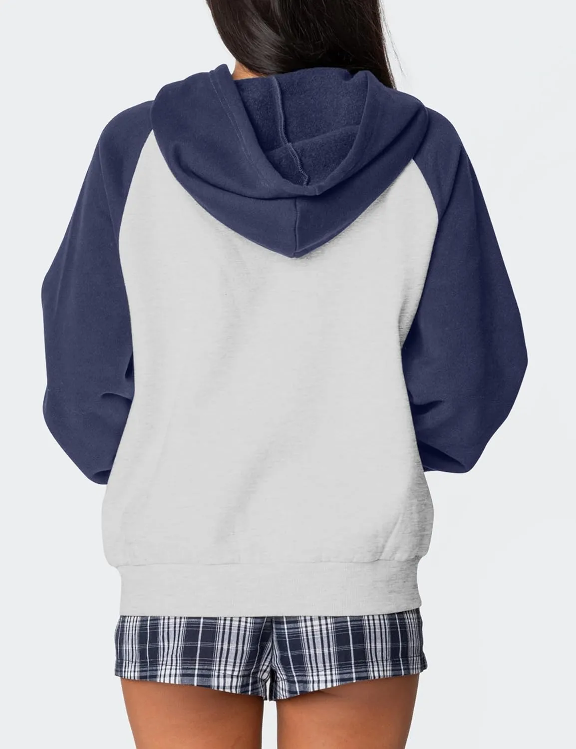 MISSACTIVER Women Bow Graphic Sweatshirt Color Block Pullover Hoodie Fall Fashion Oversized Hooded Sweatshirt Tops