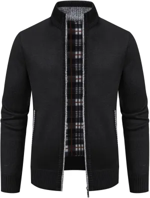 Mylldey Mens Sweater Cardigan Full Zip Knitted Long Sleeve Sweaters Men Workout Outfits