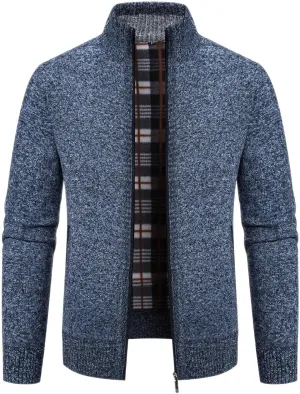 Mylldey Mens Sweater Cardigan Full Zip Knitted Long Sleeve Sweaters Men Workout Outfits