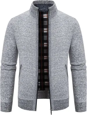 Mylldey Mens Sweater Cardigan Full Zip Knitted Long Sleeve Sweaters Men Workout Outfits