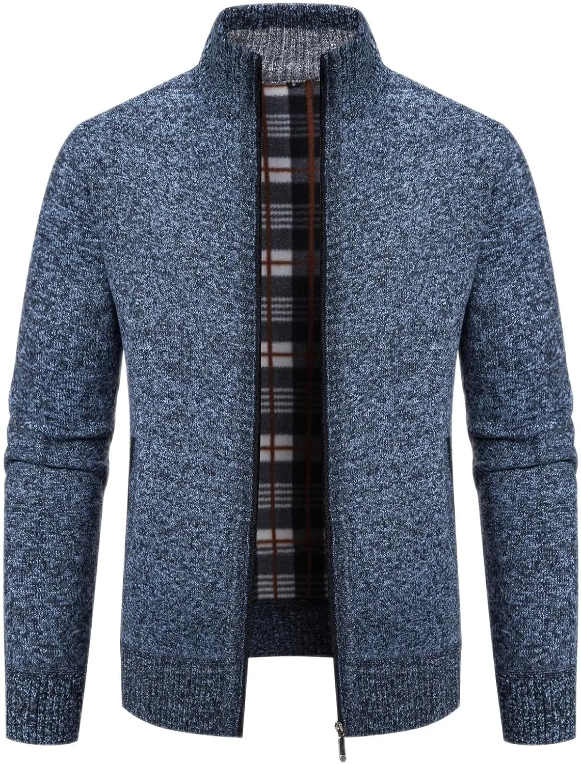 Mylldey Mens Sweater Cardigan Full Zip Knitted Long Sleeve Sweaters Men Workout Outfits