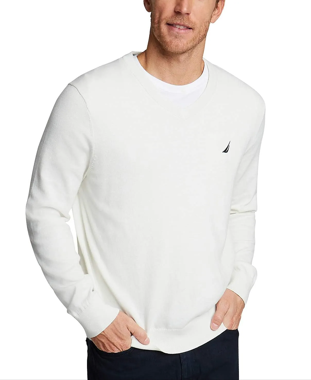 Nautica Men's Classic Fit Navtech Soft V-Neck Sweater