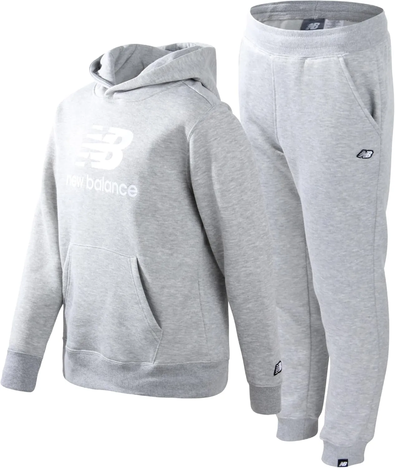 New Balance Boys Tracksuit Set - 2 Piece Athletic Performance Fleece Pullover Hoodie and Jogger Sweatpants Set (Sizes: 8-20)
