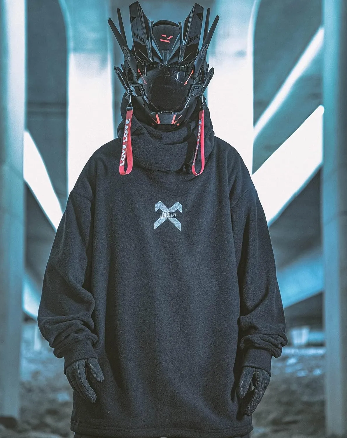 Niepce Inc Streetwear Men's Oversized Heavyweight Hoodie with Neck Gaiter
