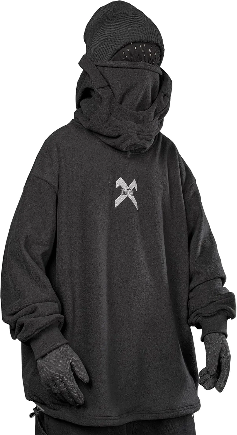 Niepce Inc Streetwear Men's Oversized Heavyweight Hoodie with Neck Gaiter