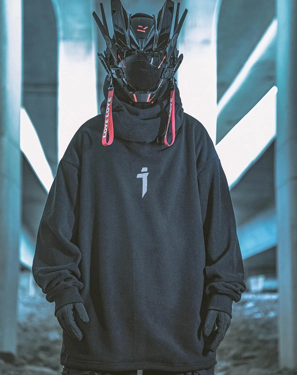 Niepce Inc Streetwear Men's Oversized Heavyweight Hoodie with Neck Gaiter