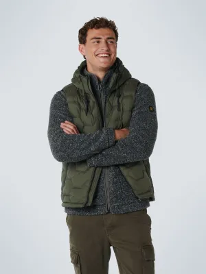 No Excess Short Fit Padded Vest: Hexagonal Texture - Moss