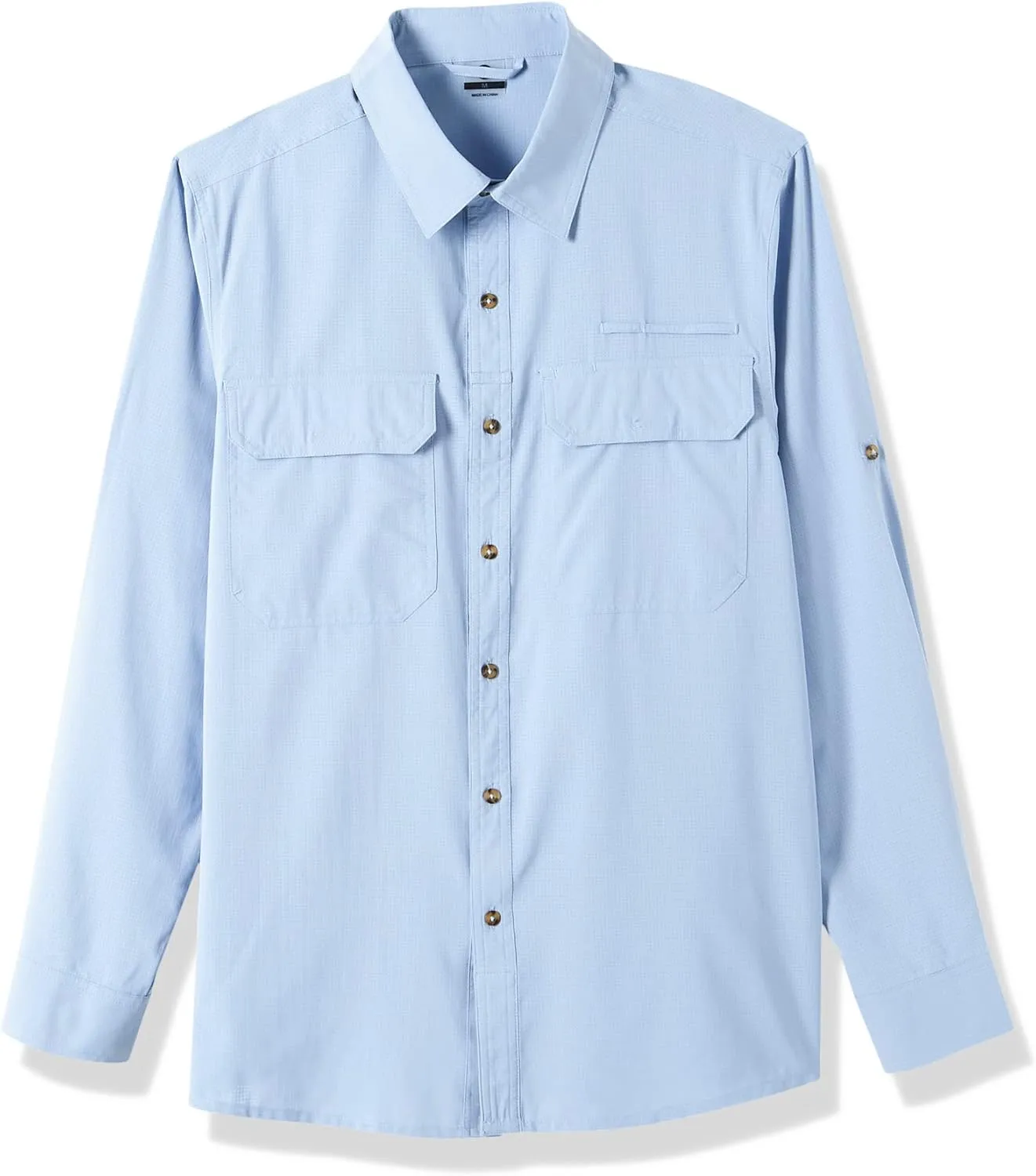 Outdoor Ventures Men's UPF 50  UV Sun Protection Shirt, Long Sleeve Hiking Fishing Shirt Cooling Quick Dry for Safari Travel