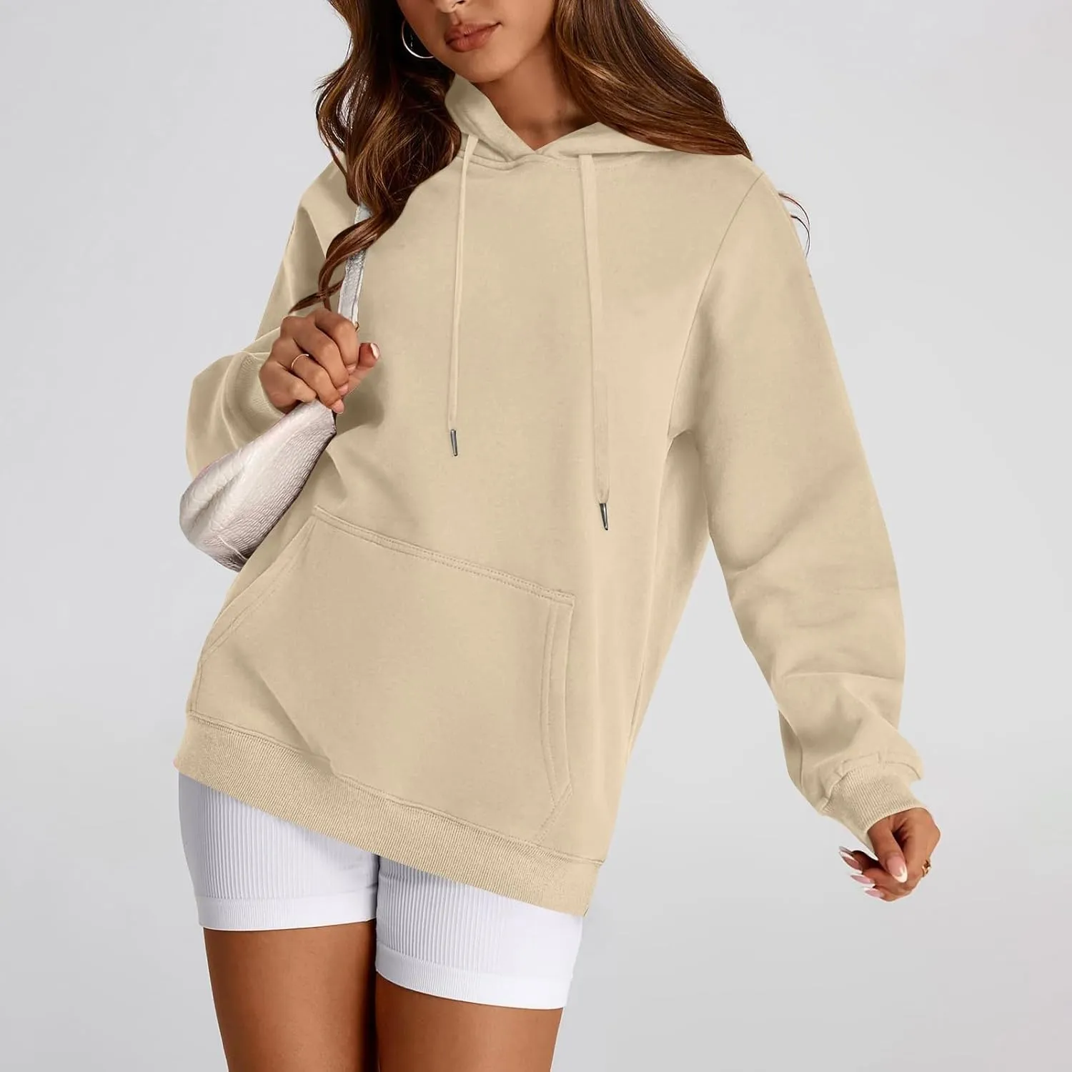 Oversized Hoodie for Women Baggy Fleece Sweatshirt Lightweight Drawstring Pullover Hoodies Streetwear Fall Clothes